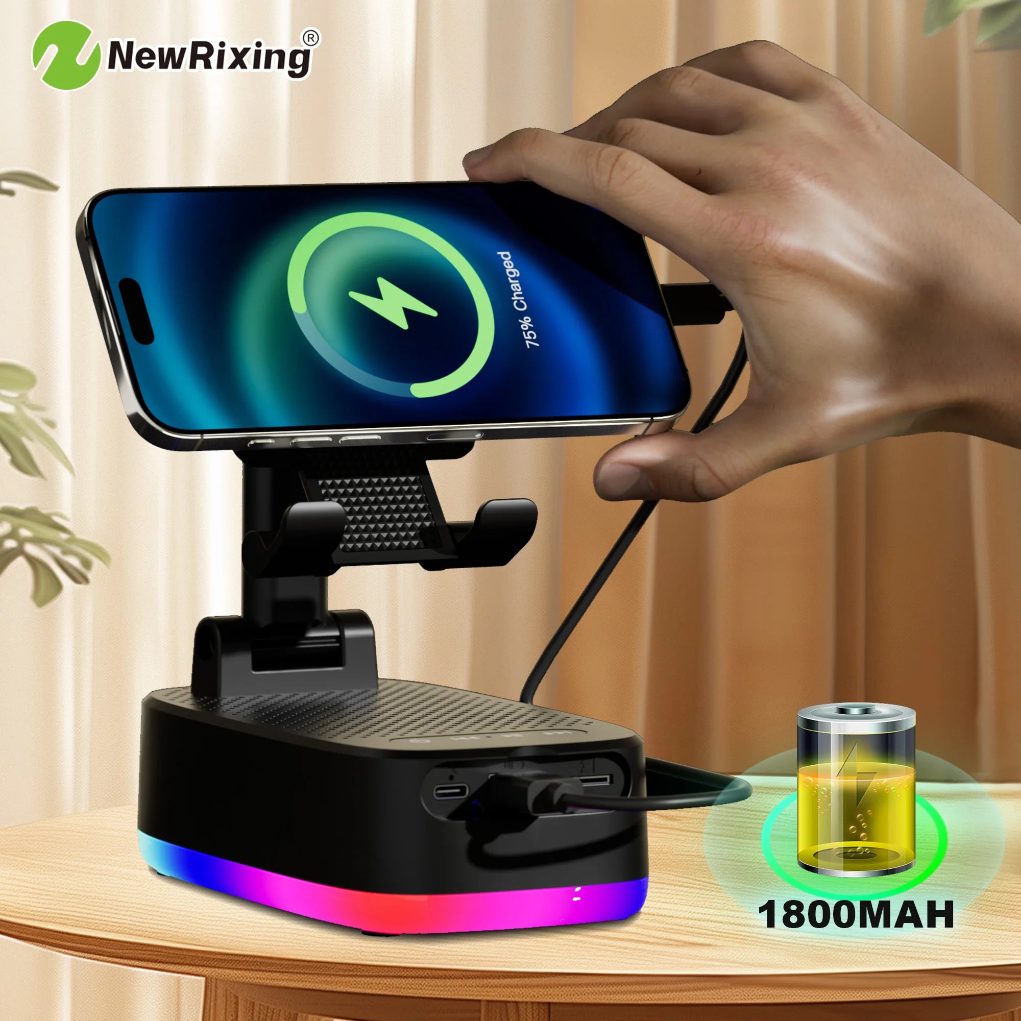 NewRixing HYS-202D Enceinte Bluetooth 6W avec Support Téléphone – CLEVI Paris