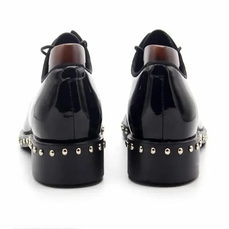 Derby Cuir Véritable Homme Rivets Fait Main Lacets Mariage & Bureau – CLEVI Paris