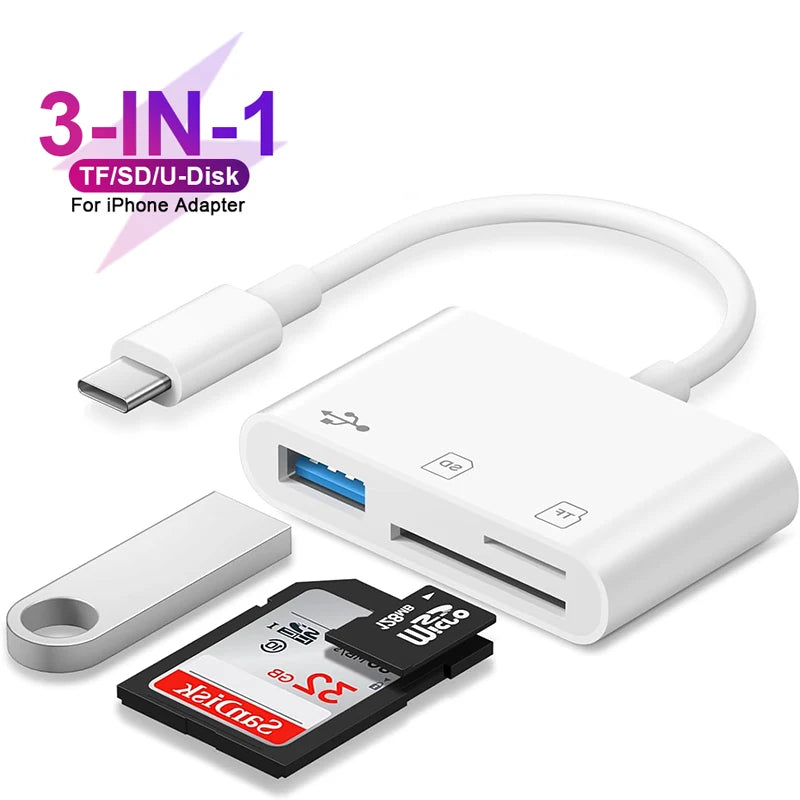 Lecteur Carte SD/TF 3-en-1 USB-C OTG MacBook – CLEVI Paris