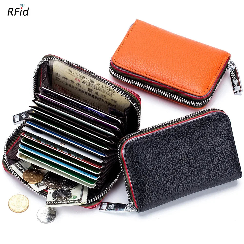 Porte-cartes Zippé en Cuir Véritable — CLEVI Paris