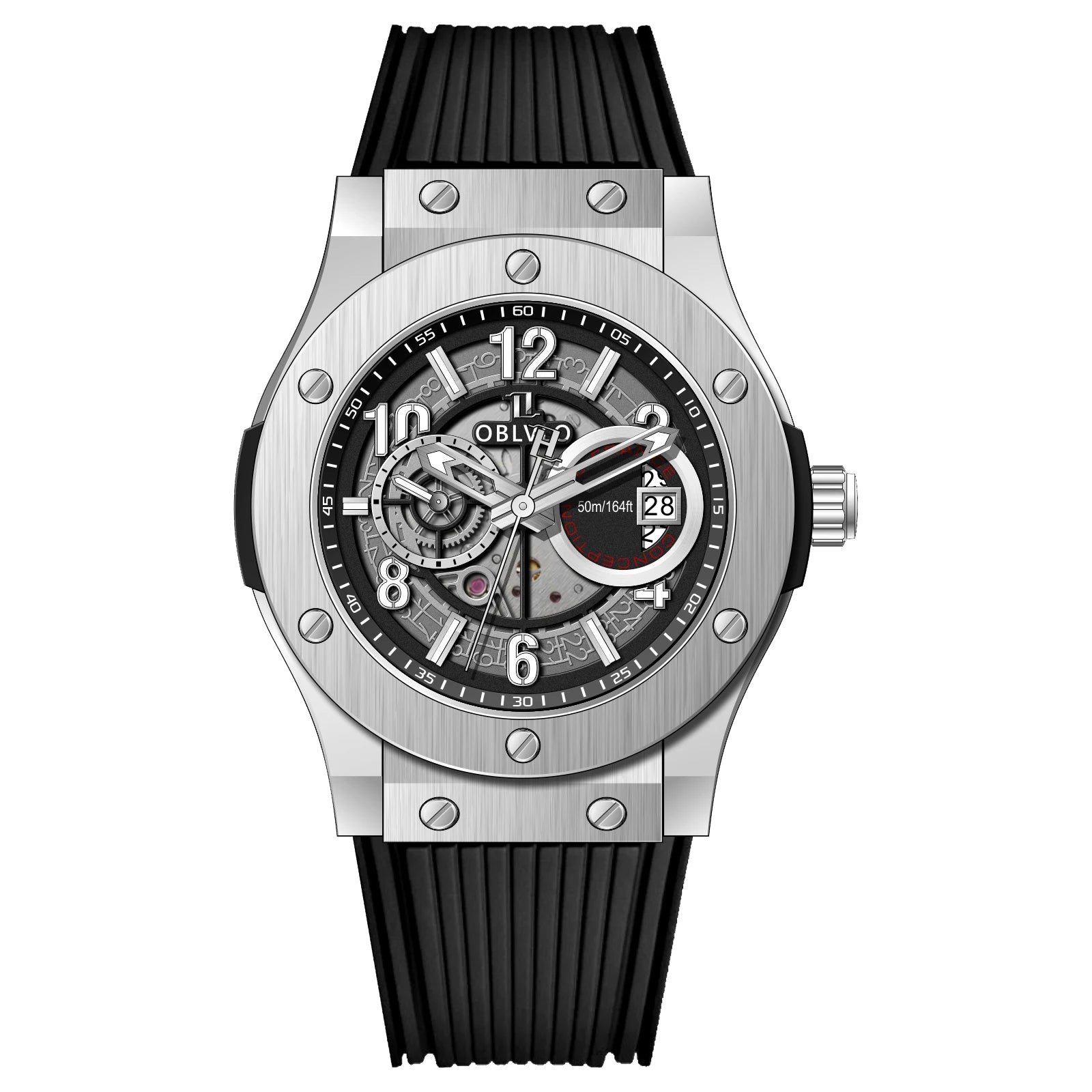 Montre Homme Mécanique Automatique Squelette Saphir 44mm – CLEVI Paris
