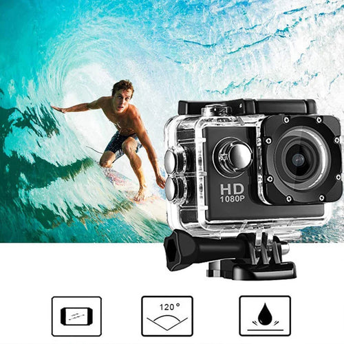 Caméra Sport Étanche HD 720P – Ski, Plongée, Vélo, Casque, Outdoor Multisport