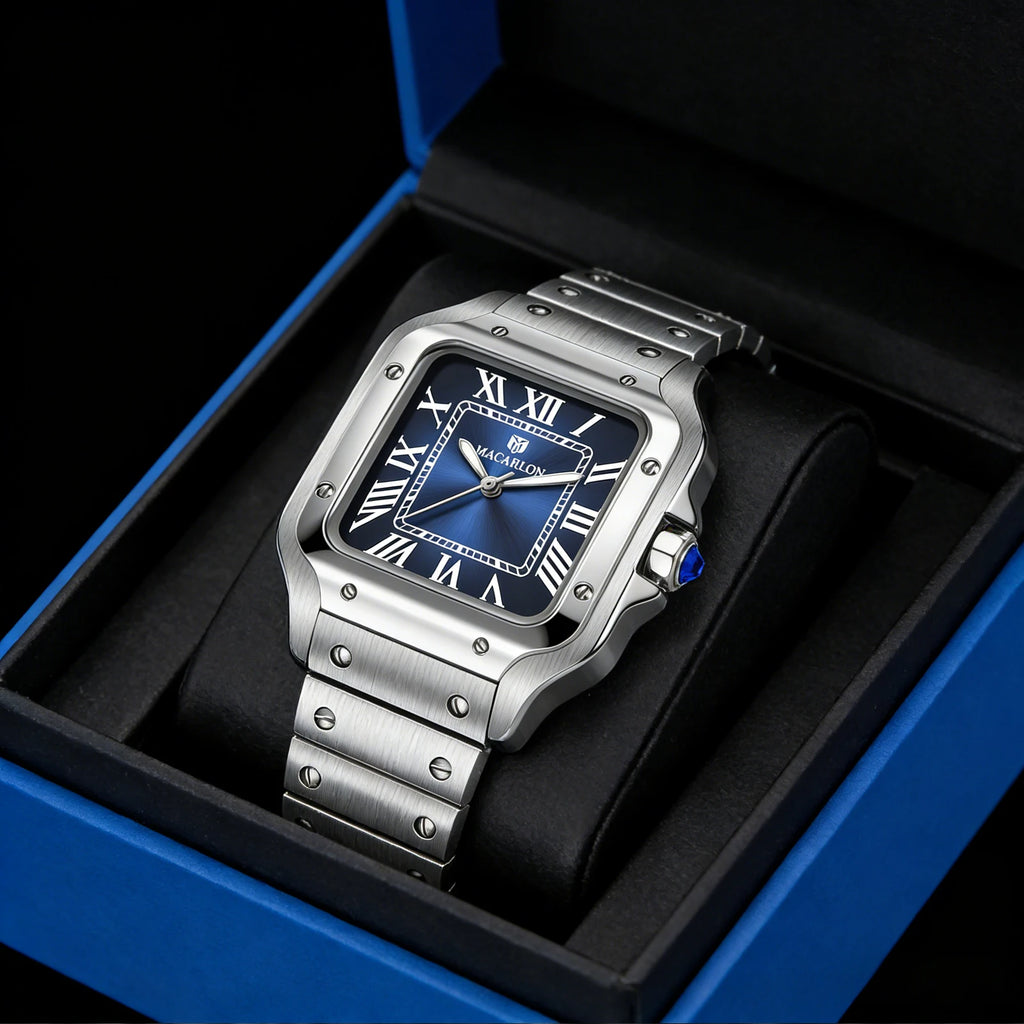 Montre Mécanique Homme MACARLON 1715 – 38mm, Saphir, NH35 Automatique & Étanche 100m