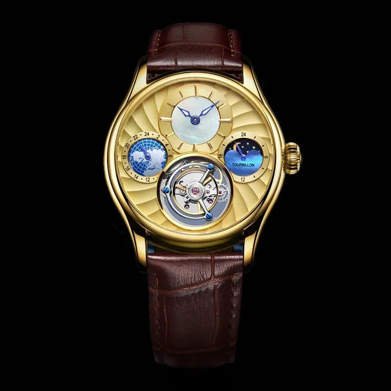 Montre Homme Tourbillon Volant AESOP – Squelette Double Face Verre Saphir Étanche 100m Édition Limitée – CLEVI Paris