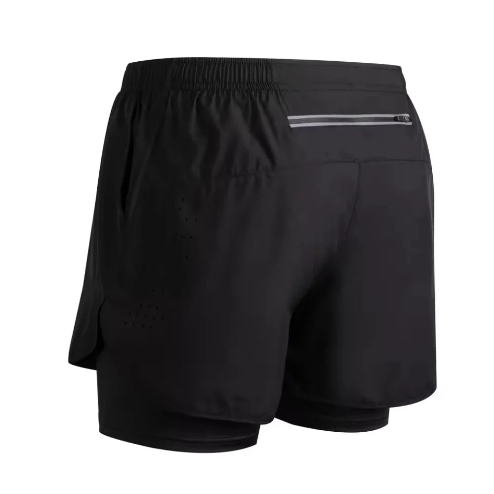 Short Homme 2-en-1 Double Couche Séchage Rapide Sport Running – CLEVI Paris