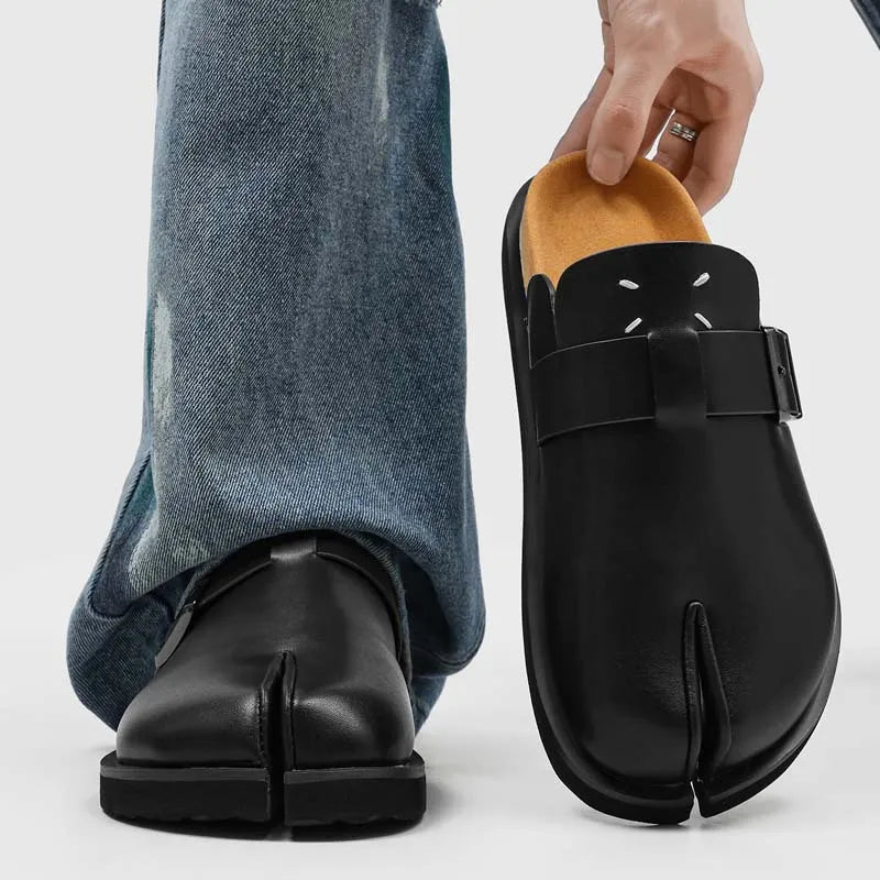 Mocassins Tabi Homme Cuir Slip-On Bout Fendu – CLEVI Paris