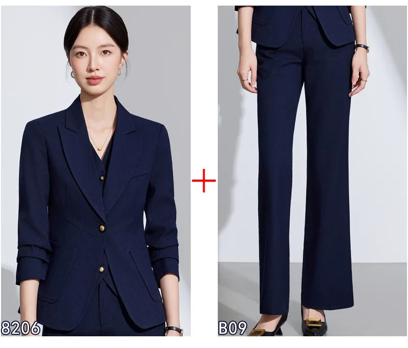 Ensemble Tailleur Femme Professionnel Bureau Manches Longues 8 Coloris – CLEVI Paris