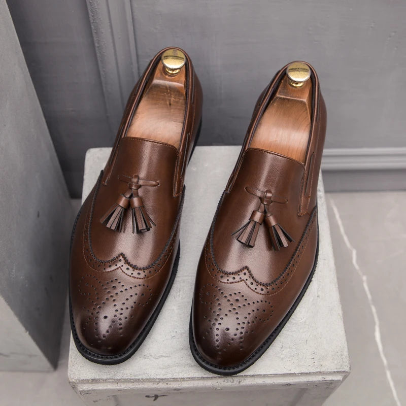 Mocassins Homme à Glands Cuir Souple Slip-On – Confort & Style – CLEVI Paris