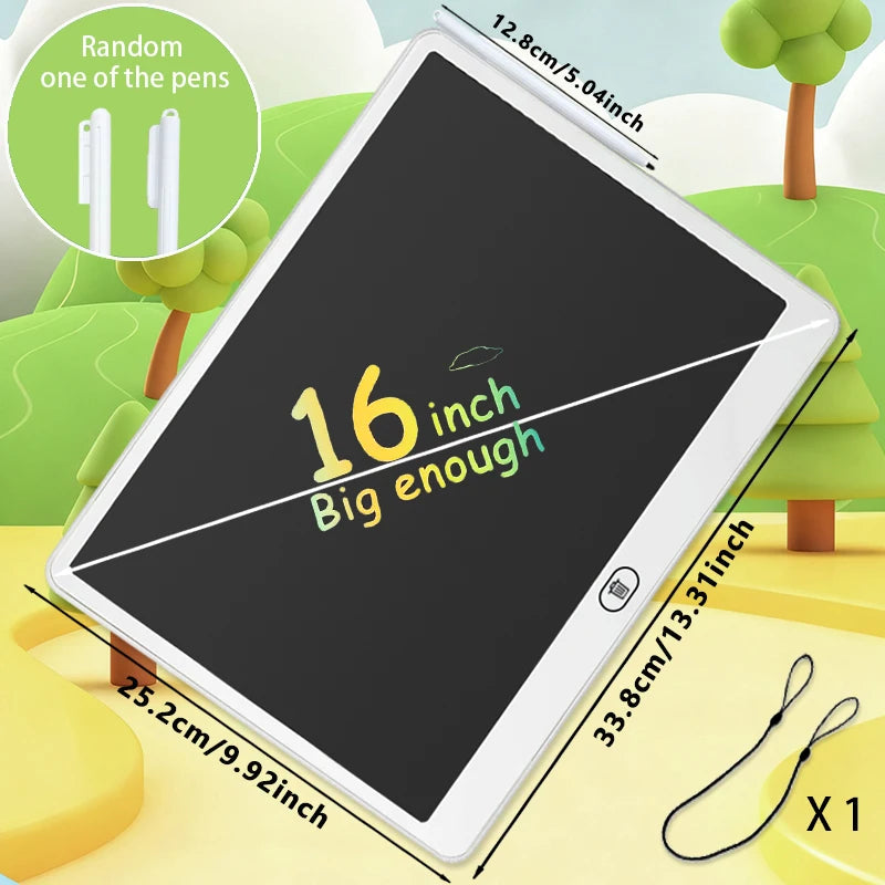 Ardoise LCD Enfant RSP Tablette Dessin Éducative 11/13/16 Pouces 3-8 Ans – CLEVI Paris
