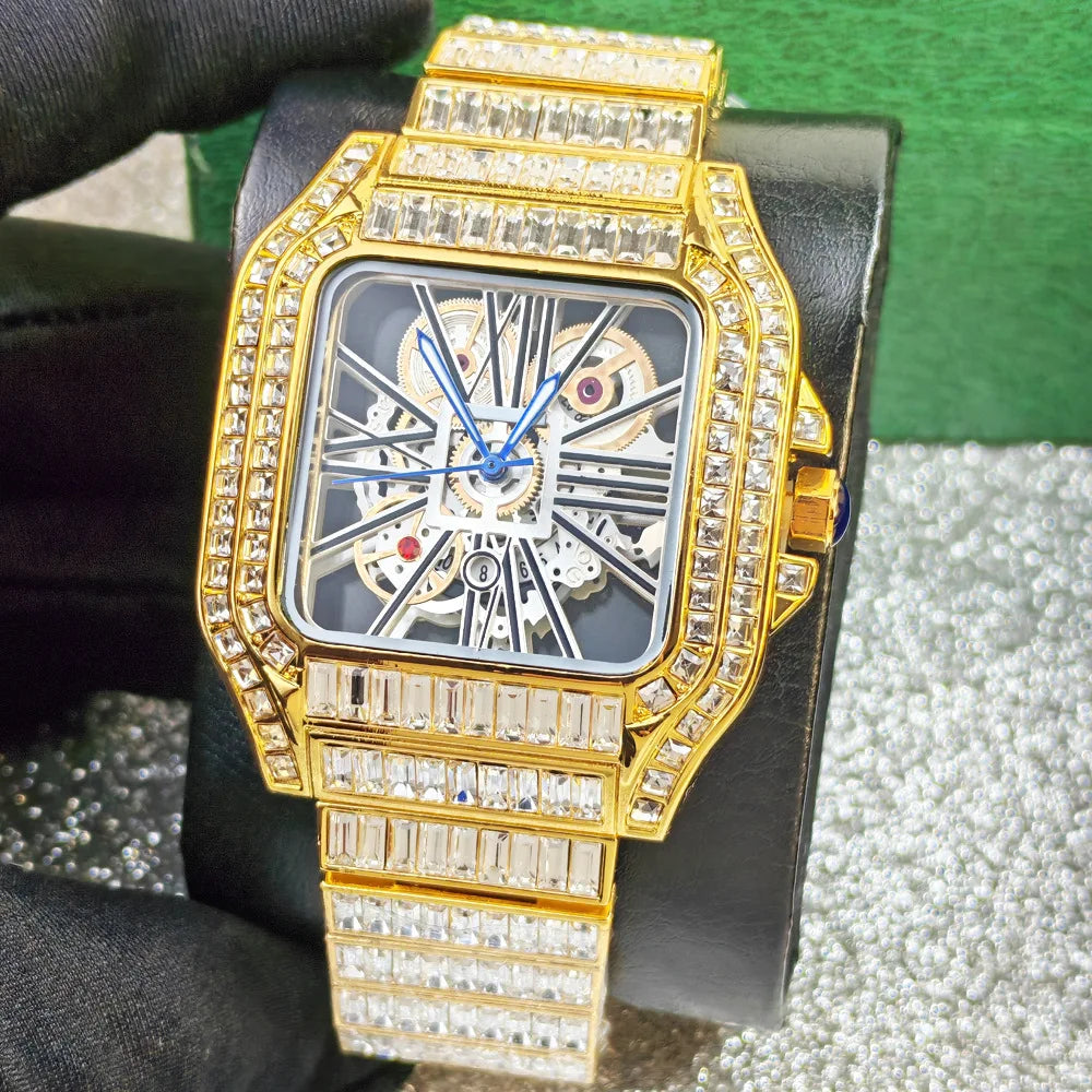STARPERISH Montre Automatique Homme Squelette Bling Hip Hop Acier Lumineux – CLEVI Paris