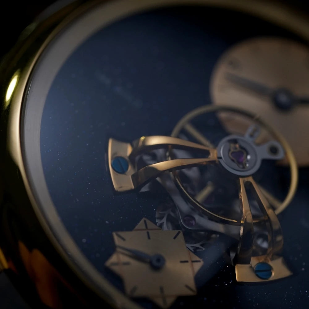 Shanghai Watch S2100 Montre Automatique Homme Volant Central Or 18K Saphir 43mm – CLEVI Paris