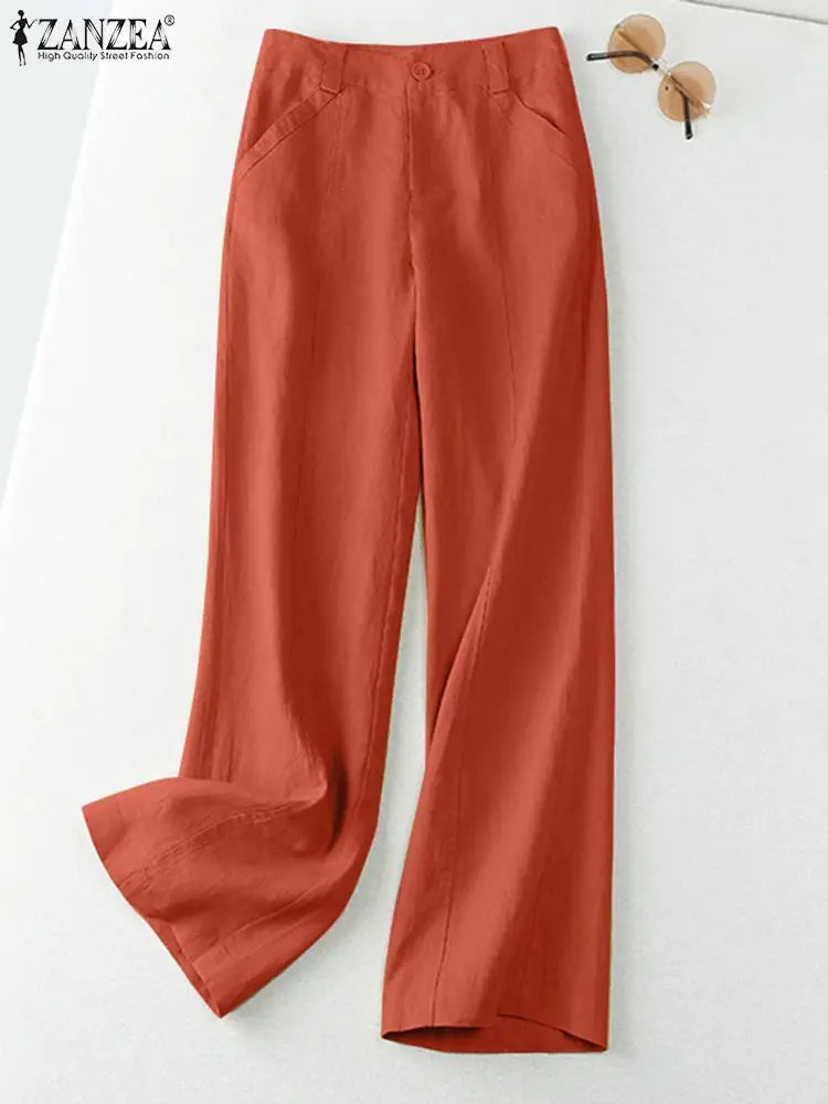 Pantalon Femme Jambe Large Coton Casual Bohème Streetwear Toutes Saisons – CLEVI Paris