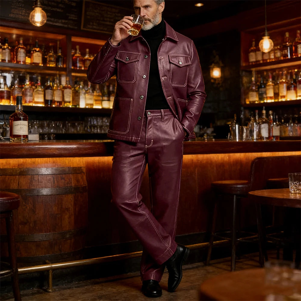 Ensemble Cuir PU Homme 2 Pièces – CLEVI Paris