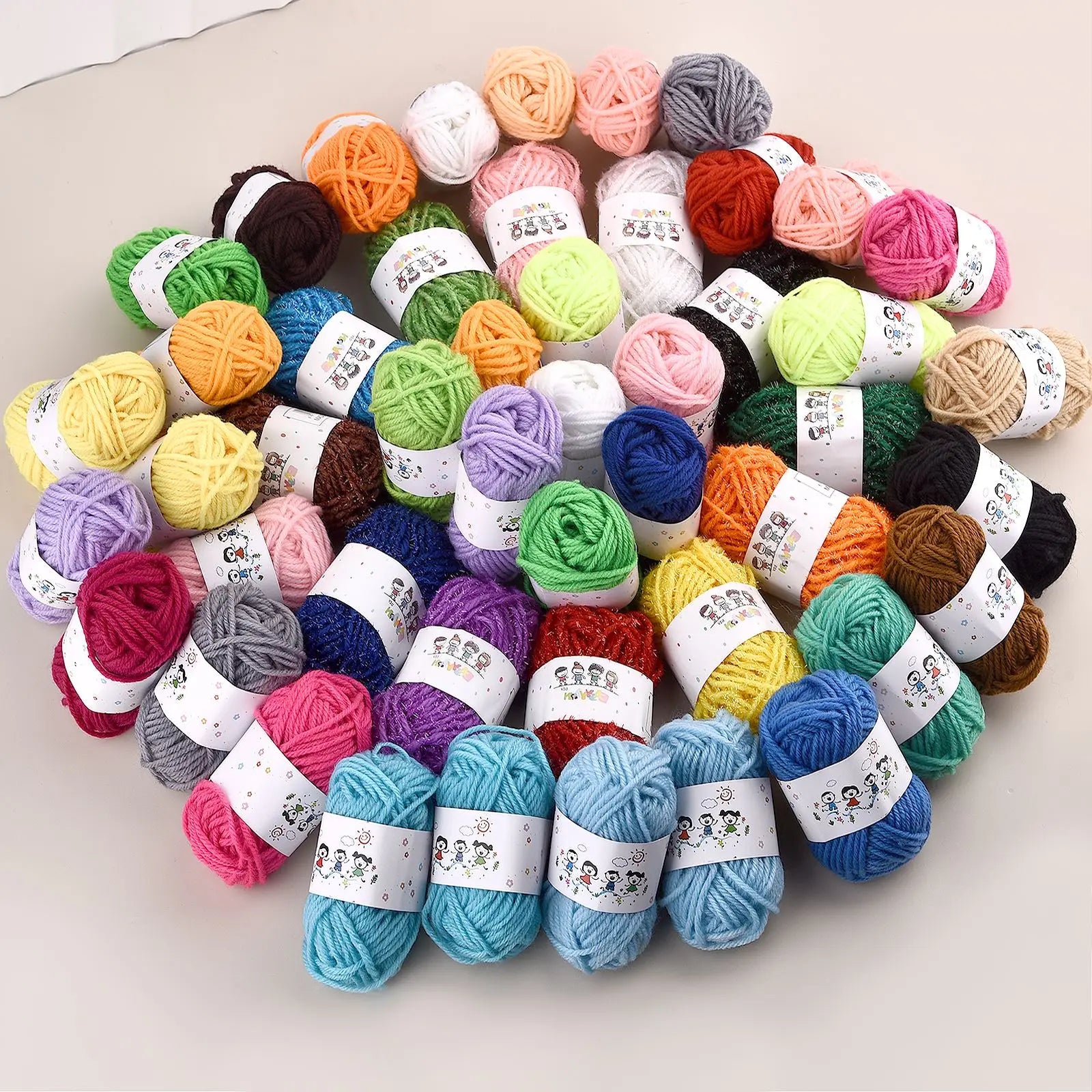 Set Fils Acryliques 12 Couleurs | Tricot, Crochet & Couture DIY, Pelotes 7g – CLEVI Paris