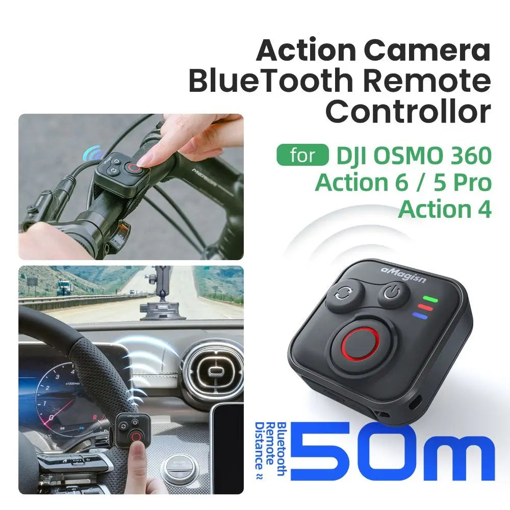 Télécommande Bluetooth DJI Osmo Action 4/5/5 Pro/6/360 – Portée 50m 96h Autonomie Bracelet Inclus – CLEVI Paris