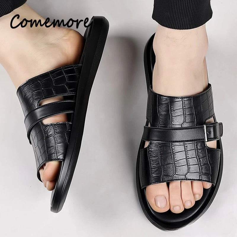 Sandales homme Comemore noires d’été – CLEVI Paris