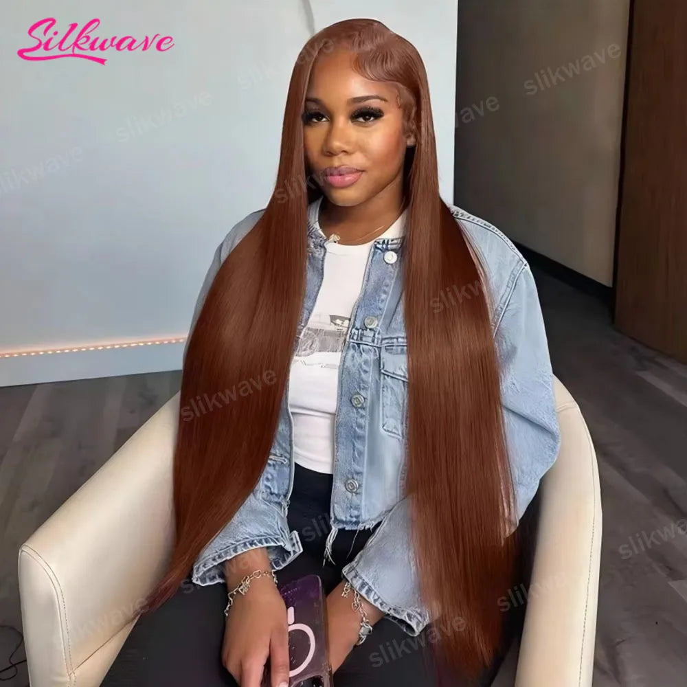 Perruque Lace Front Cheveux Humains Lisse Brun Chocolat 13x4 & 13x6 Densité 180-200% 18-36 Pouces – CLEVI Paris