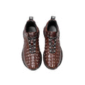 Sneakers Cuir Croco Marron Homme Lacets – CLEVI Paris