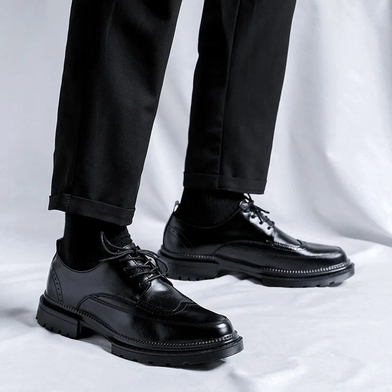 Derbies Homme Cuir Verni Style Britannique – CLEVI Paris