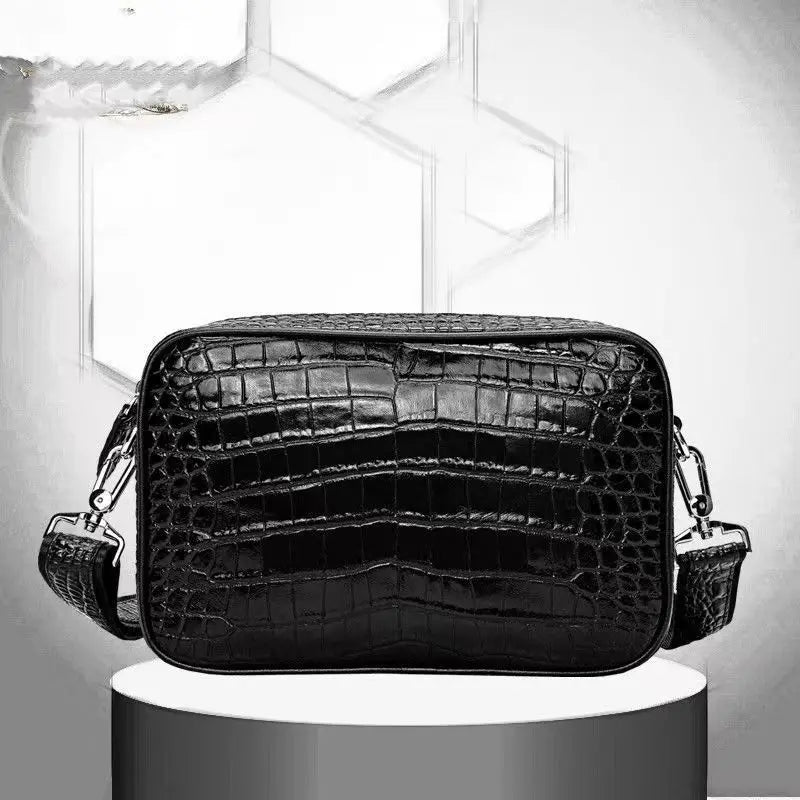 Sacoche Homme Cuir Véritable Motif Alligator 27x18cm – CLEVI Paris