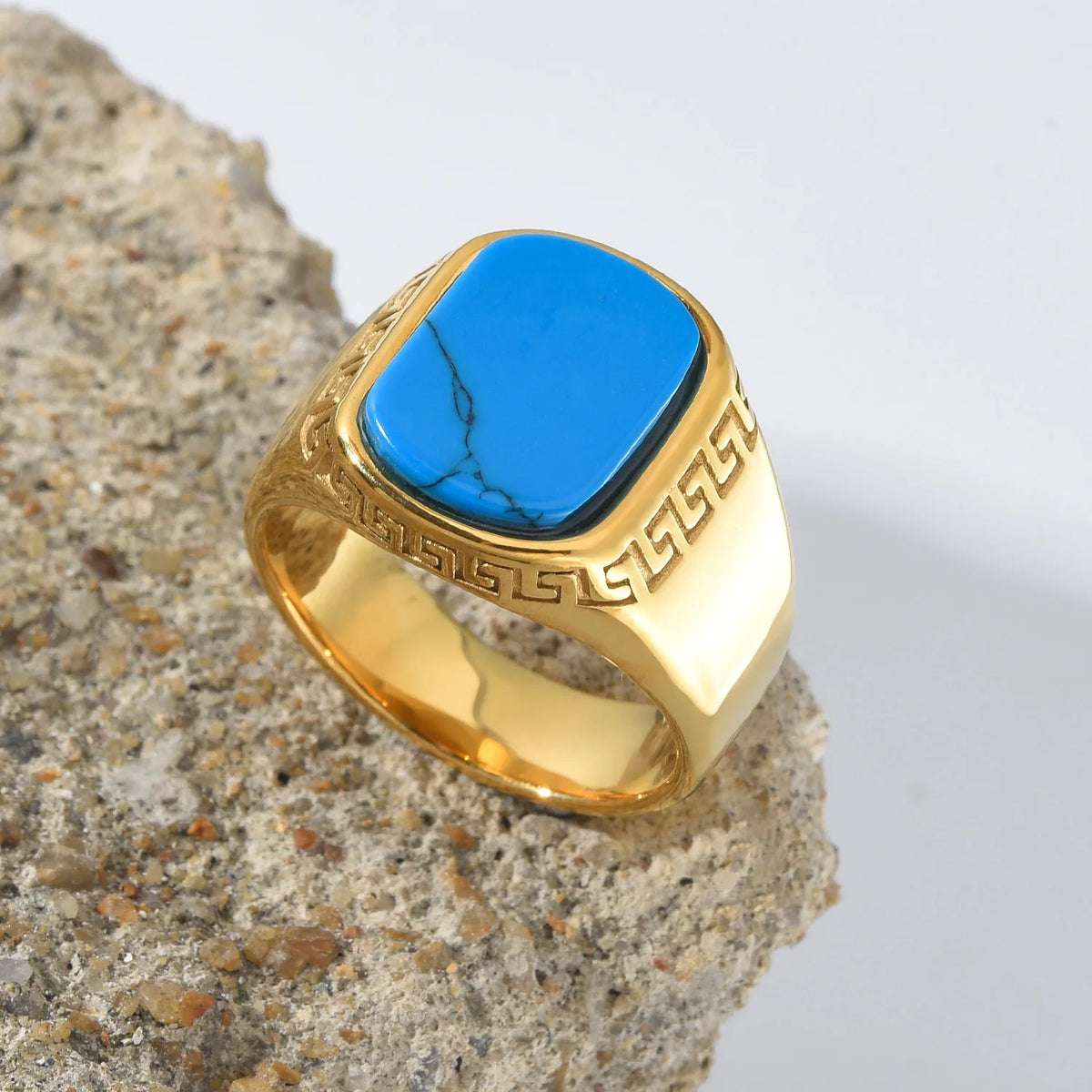 Bague Homme Acier Inoxydable Doré 18K – CLEVI Paris