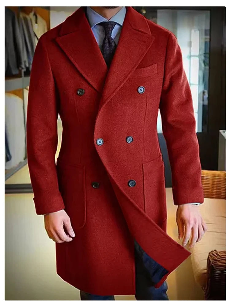 Manteau homme long double boutonnage – CLEVI Paris