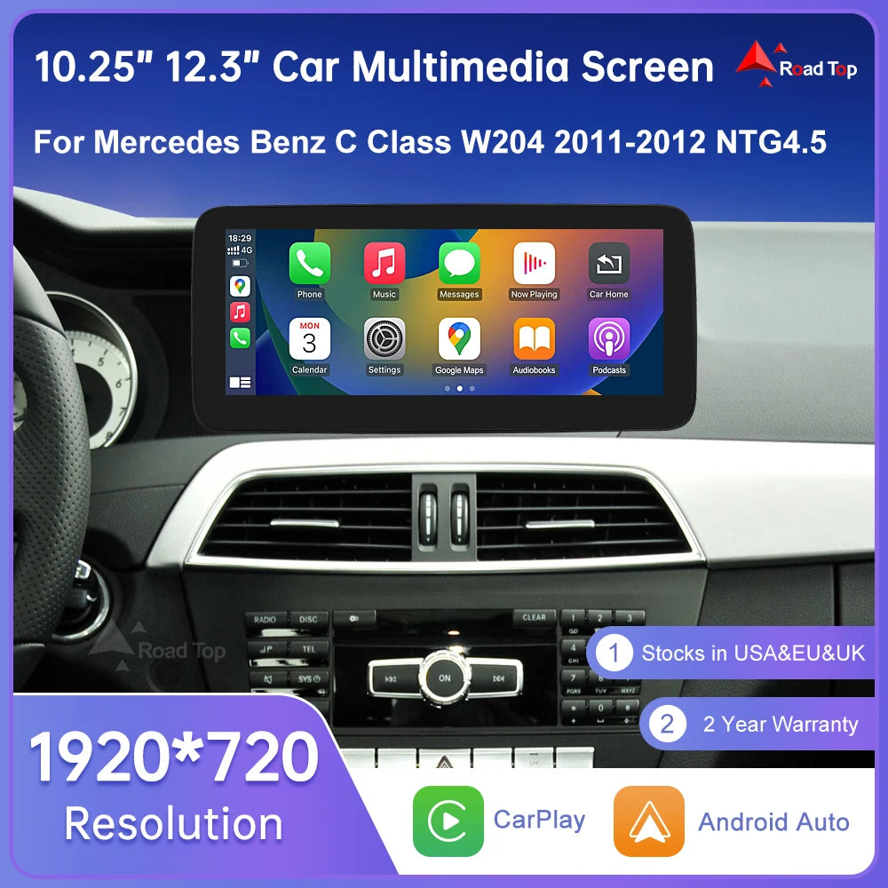 Écran CarPlay Mercedes W204 NTG4.5 – CLEVI Paris