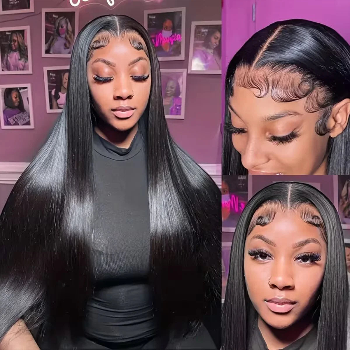 Perruque Straight HD Lace 13x4 13x6 Glueless 100% Cheveux Humains 16-42 Pouces – CLEVI Paris