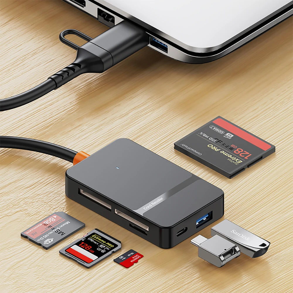 Adaptateur Lecteur Cartes USB 3.0 SD/TF/CF/MS 5 Gbps – CLEVI Paris