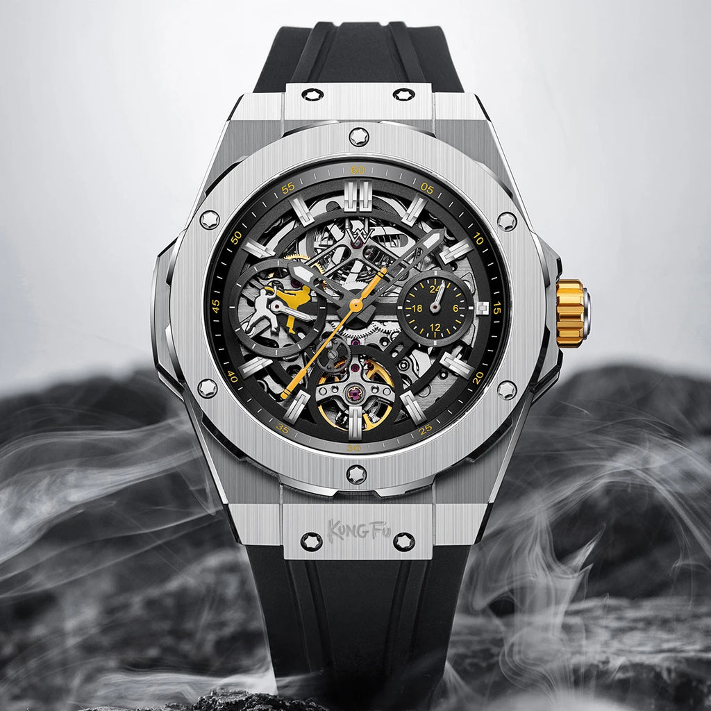 Montre Mécanique Édition Limitée Welly Merck WM128M – Kung Fu Verre Saphir Étanche 5 Bars
