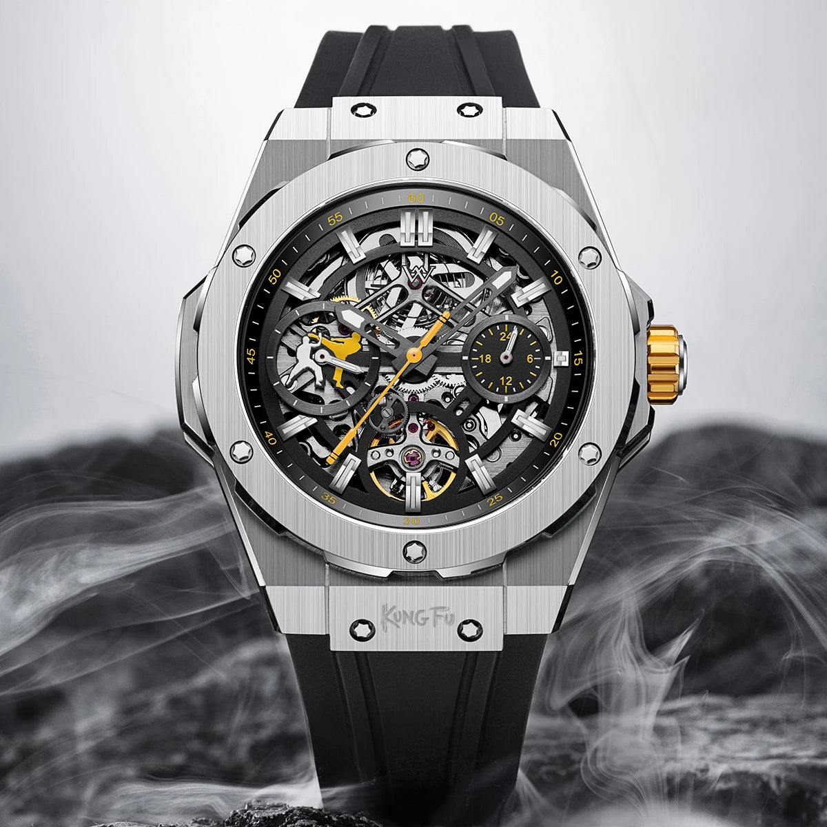 Montre Mécanique Édition Limitée Welly Merck WM128M – Kung Fu Verre Saphir Étanche 5 Bars