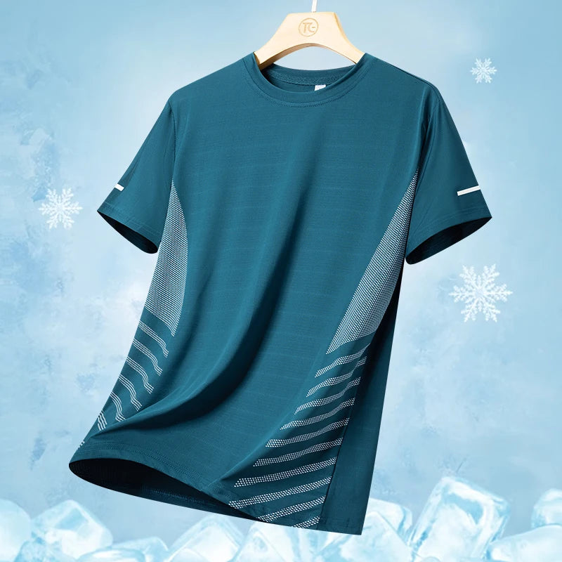 T-Shirt Running Homme Ice Silk Réfléchissant – Séchage Rapide & Respirant