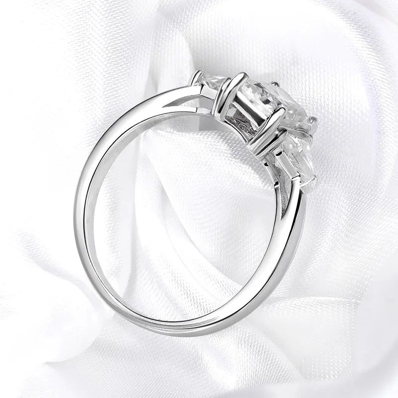 Bague Fiançailles SMYOUE Moissanite 3ct Taille Émeraude ou Radiant Argent 925 Certifiée GRA – CLEVI Paris