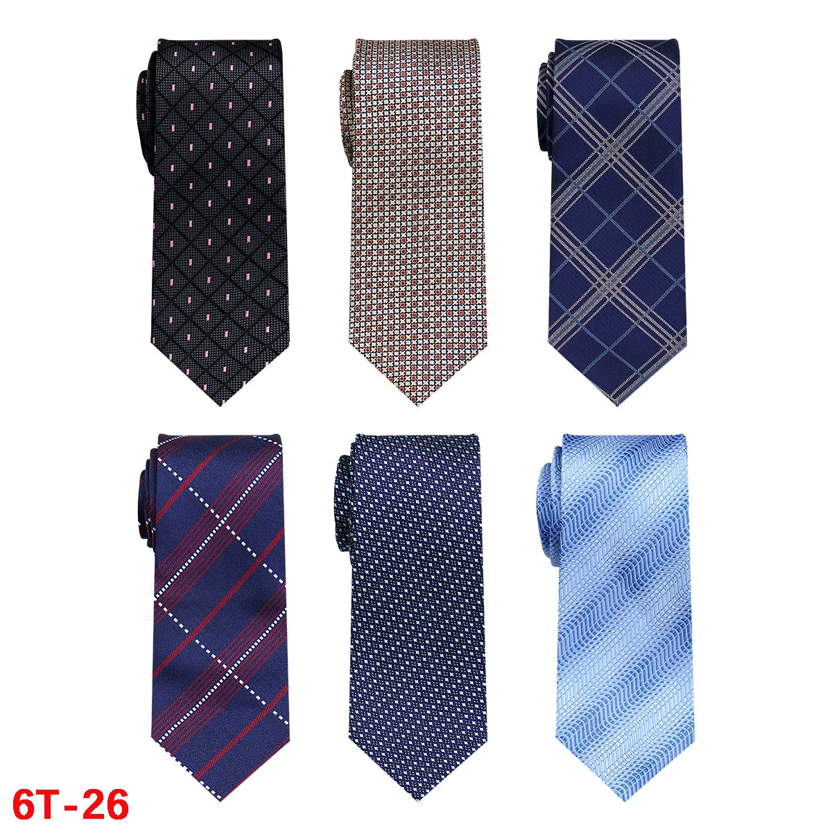 Lot de 6 cravates homme jacquard – CLEVI Paris