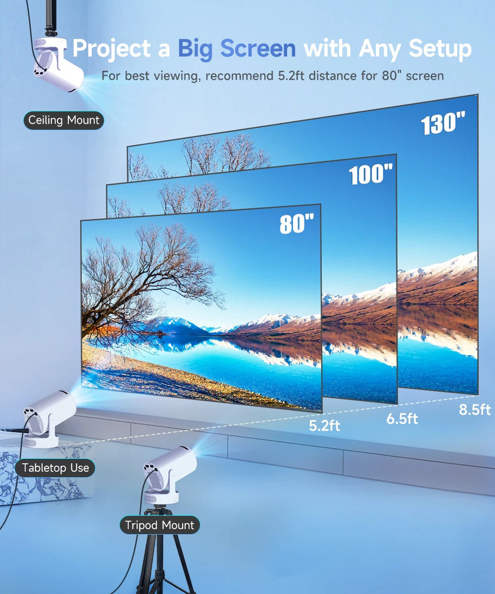 Vidéoprojecteur Mini Magcubic HY300 Pro+ – Android 14, WiFi 6, 290 ANSI, 8K, Bluetooth 5.4, Rotation 180° – CLEVI Paris