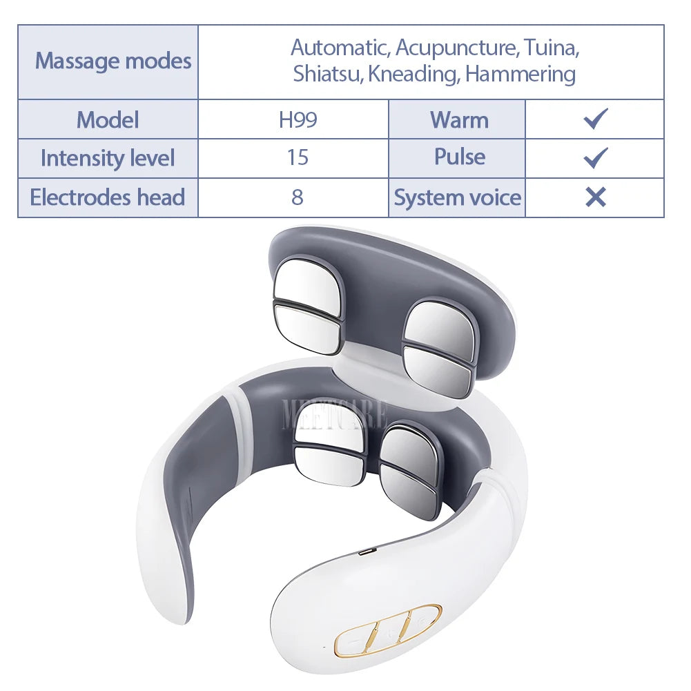 Masseur Cervical Électrique TENS Pulse Cou & Épaules – CLEVI Paris
