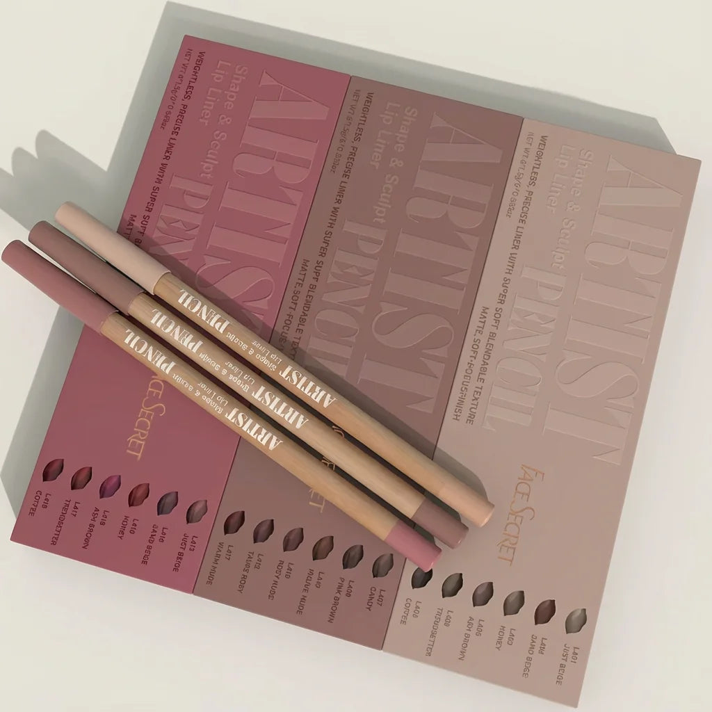 Lot de 6 Crayons Contour Lèvres Velvet Matte – Longue Tenue & Imperméable