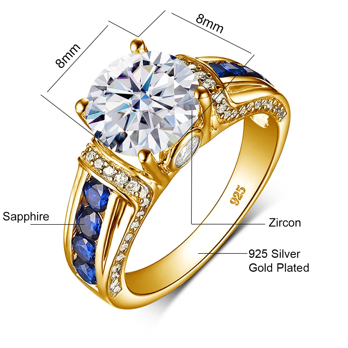 Bague Femme Moissanite 2ct D VVS1 Argent 925 Certifiée – CLEVI Paris