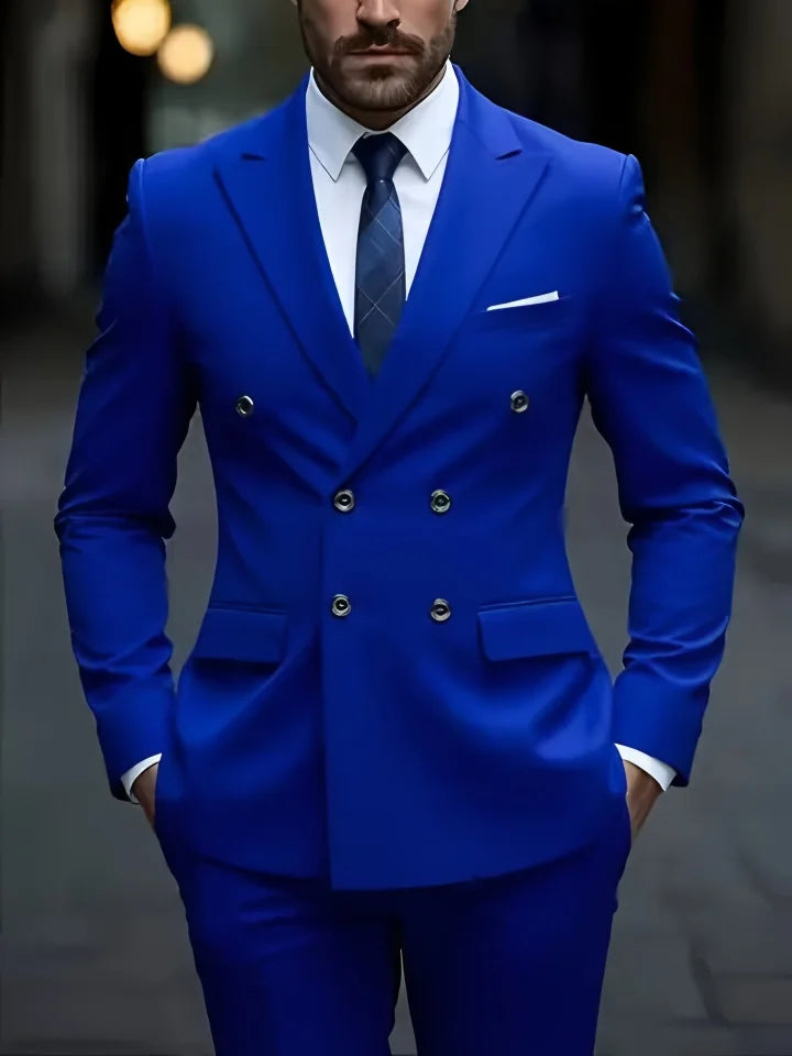 Costume homme uni double boutonnage – CLEVI Paris