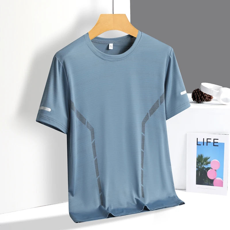 T-Shirt Running Homme Ice Silk Réfléchissant – Séchage Rapide & Respirant
