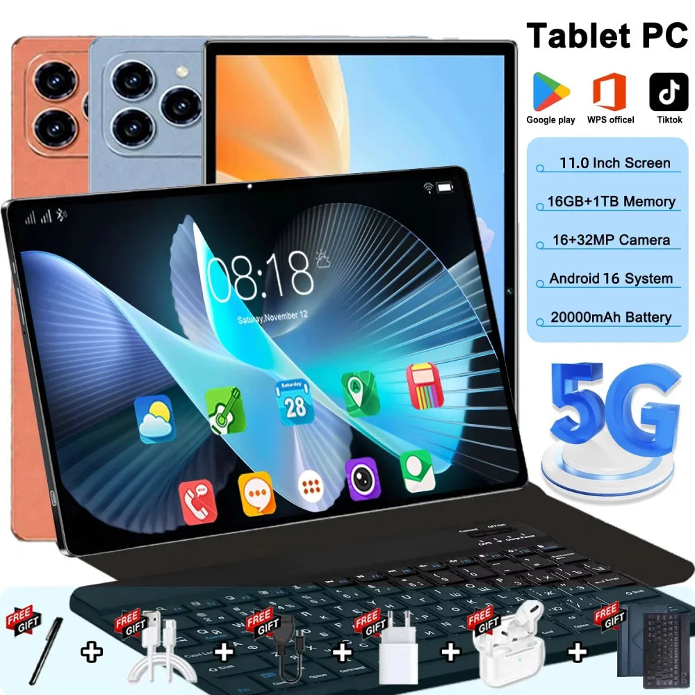 Tablette Pad 17 Pro 11" – Android 16, 12-22Go RAM, 512Go-2To, 5G, Écran 2K, Batterie 20000mAh – CLEVI Paris
