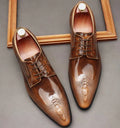 Derby Homme Cuir Verni Motif Crocodile – Bout Pointu, Lacets, Business & Soirée – CLEVI Paris