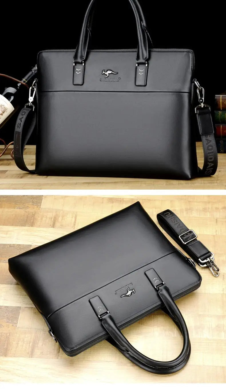 Serviette PU Homme Format A4 Ordinateur 14" Multi-Poches Bureau – CLEVI Paris