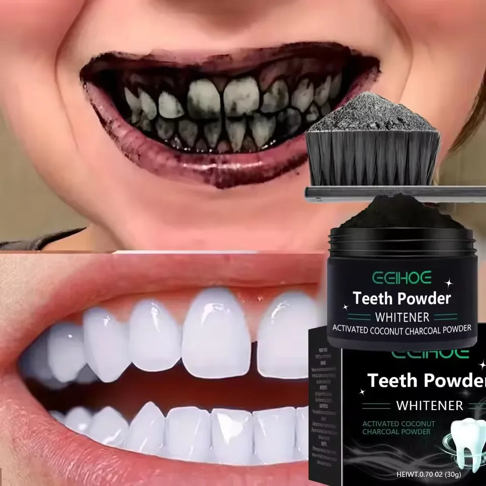 Poudre Blanchissante Naturelle – Nettoyage Profond, Dents Éclatantes & Haleine Fraîche 50g