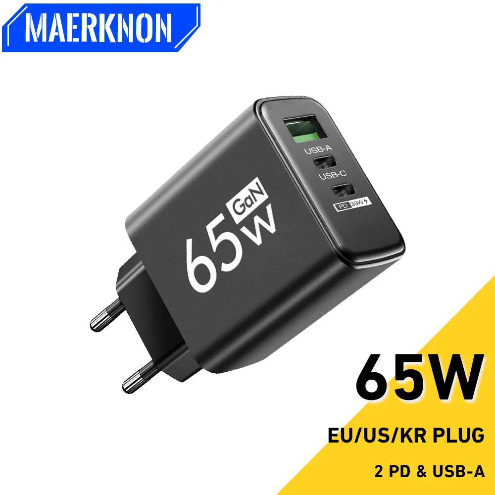 Chargeur USB-C 65W Quick Charge 3.0 Prise EU US KR – CLEVI Paris