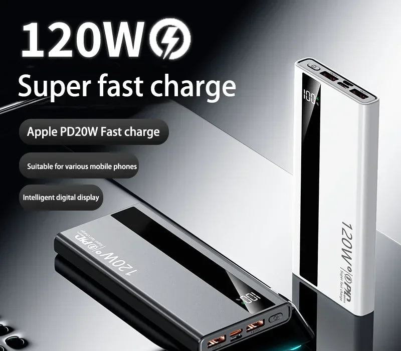 Batterie Externe 120W Charge Rapide 50000-200000mAh – CLEVI Paris