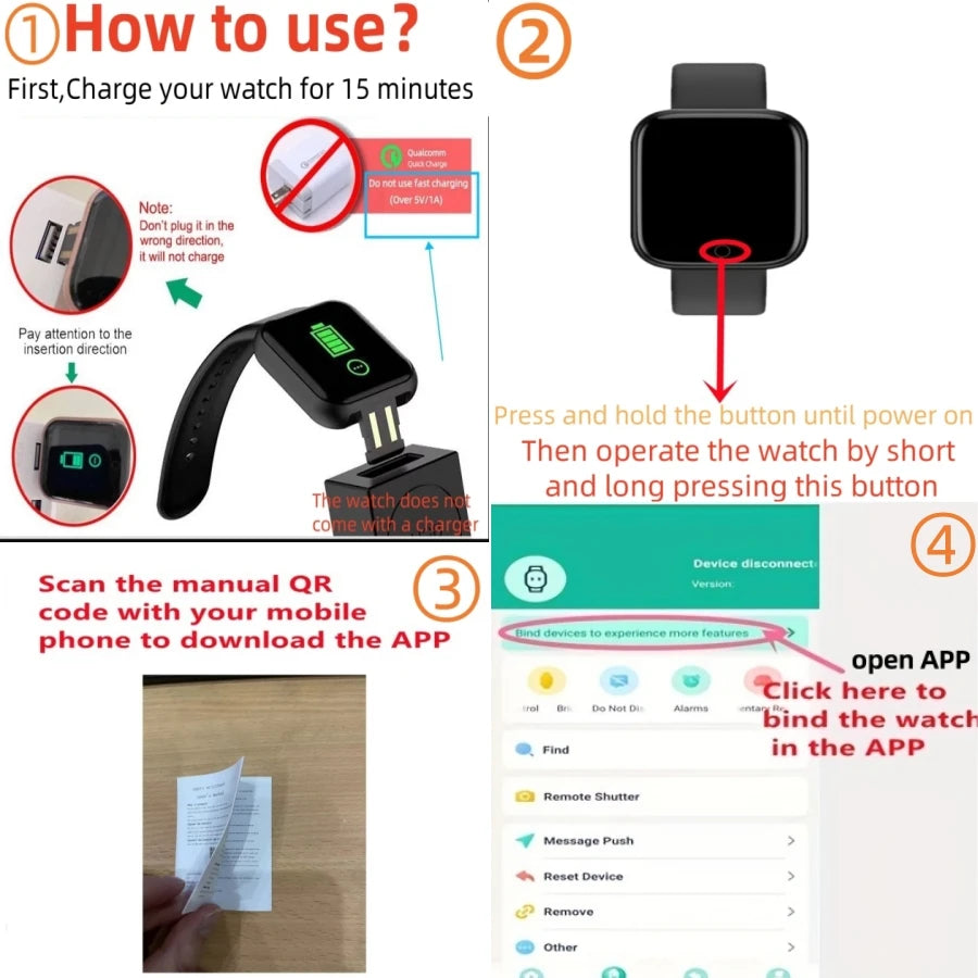 Smartwatch Connectée Y68 / 116Plus — CLEVI Paris