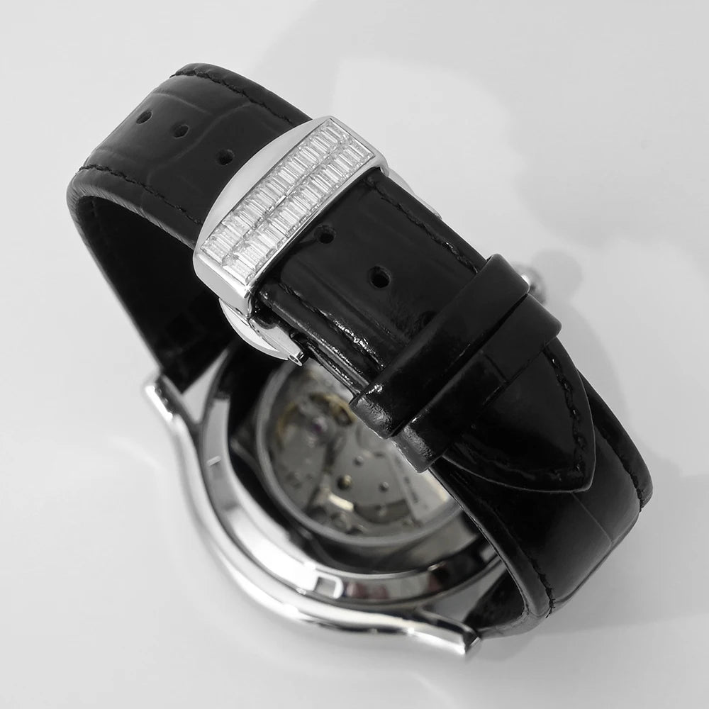 Montre Homme Mécanique Automatique Miyota Zircone Cubique Luxe – CLEVI Paris