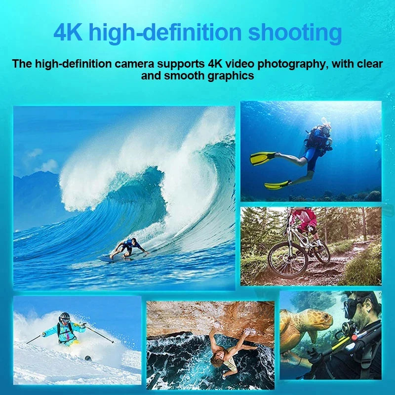 Caméra Action 4K Fomscvka – 1080P/60fps, WiFi, Étanche, Écran 2", Télécommande, 8 Coloris, microSD en Option