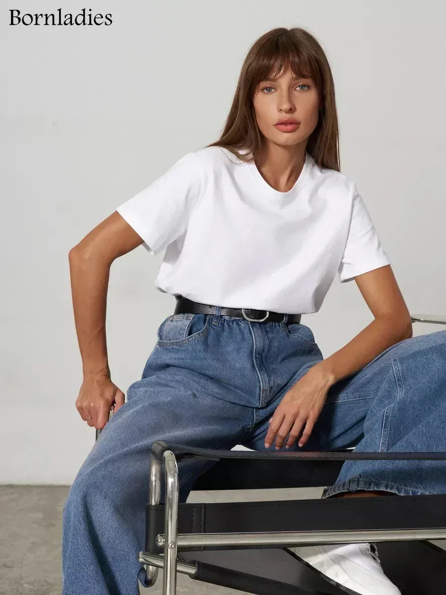 T-shirt Femme 100% Coton — Coupe Loose Manches Courtes | CLEVI Paris